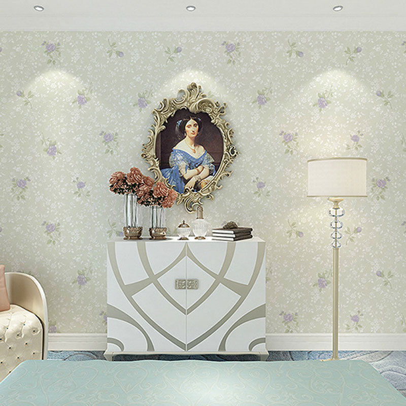 Non-Pasted Wallpaper 20.5 in x 31 ft Countryside 3D Dense Flower Pattern Wall Decor for Accent Wall