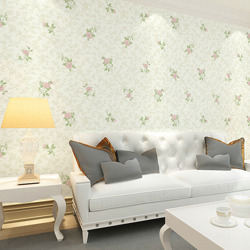 Non-Pasted Wallpaper 20.5 in x 31 ft Countryside 3D Dense Flower Pattern Wall Decor for Accent Wall