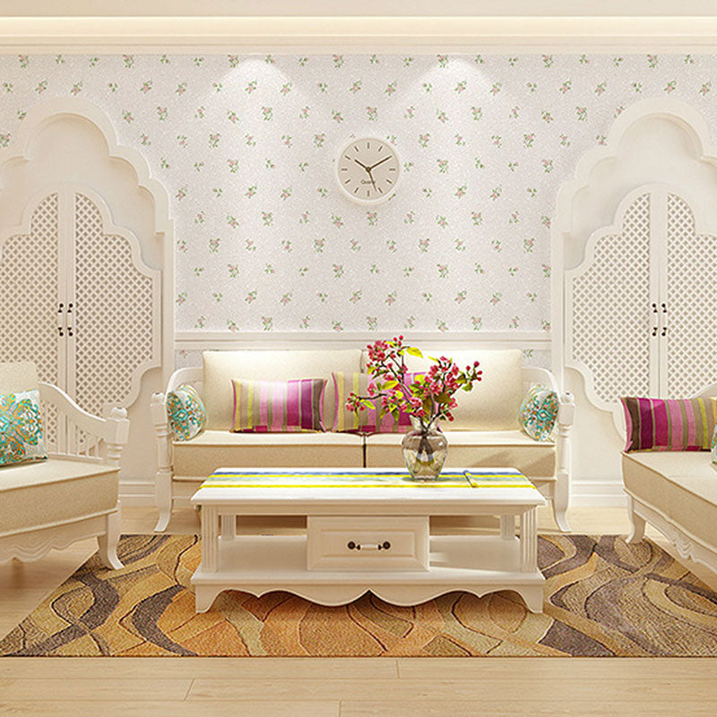 Non-Pasted Wallpaper 20.5 in x 31 ft Countryside 3D Dense Flower Pattern Wall Decor for Accent Wall