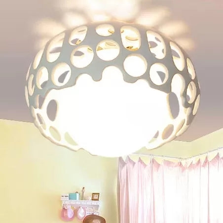 Baby Bedroom Mushroom Ceiling Mount Light Metal Creative White Finish Ceiling Lamp