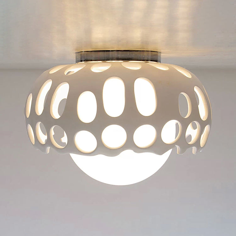 Baby Bedroom Mushroom Ceiling Mount Light Metal Creative White Finish Ceiling Lamp