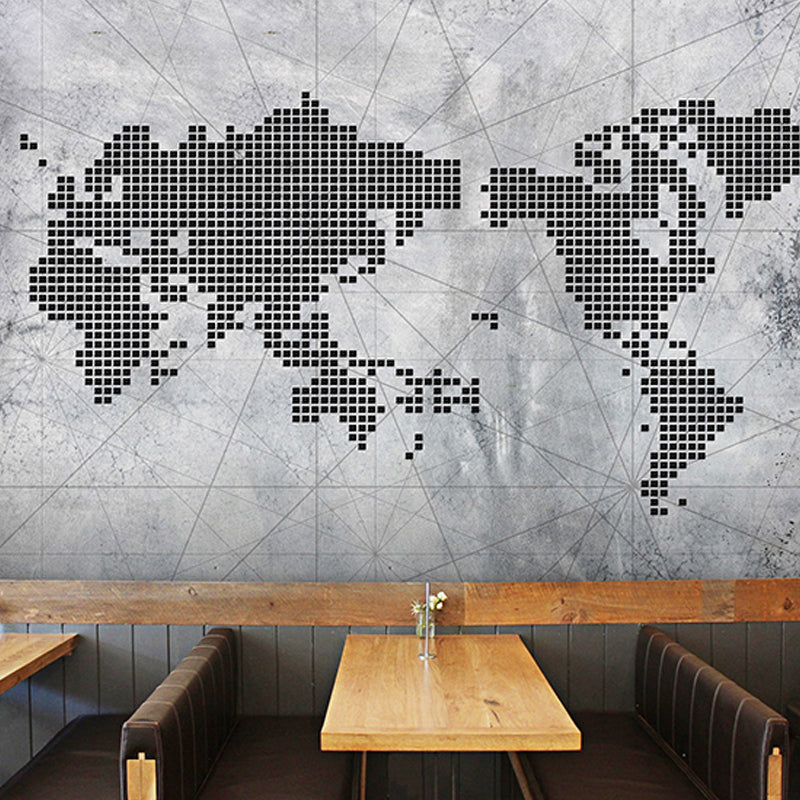 Green Modern Mural Wallpaper Extra Large World Wall Art for Coffee Shop