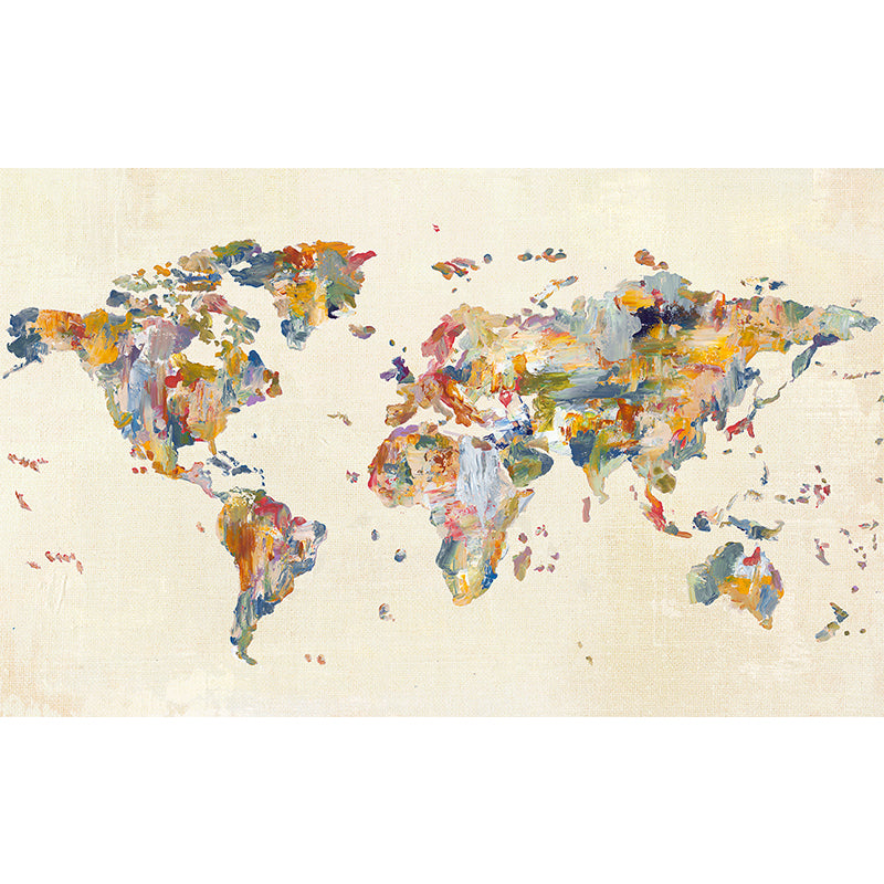 Illustration World Map Mural Extra Large Wall Art for Home Decoration, Full Size