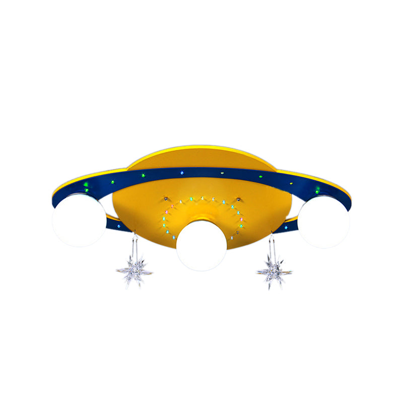 Woonkamer UFO Flush Mount Plafond Licht Metaal Designer Plafond Licht in Geel