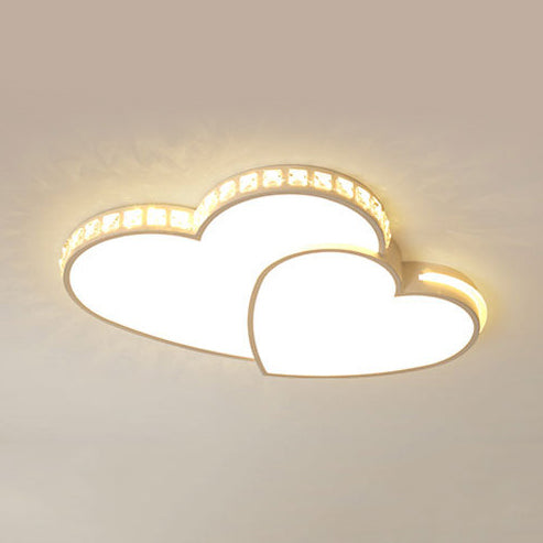 Loving Heart Massimale Monte Light con Crystal Deco Acrylic LED Modernst Massimale Fixture in White for Child Bedroom