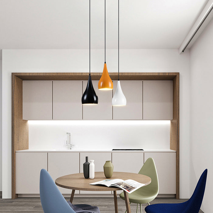 Lámpara colgante de 3 cabezas lágrimas modernas con estilo de techo metálico múltiple elegante para mesa de comedor