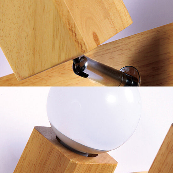 Holz linearer Wandleuchten mit exponierter Glühbirne modern