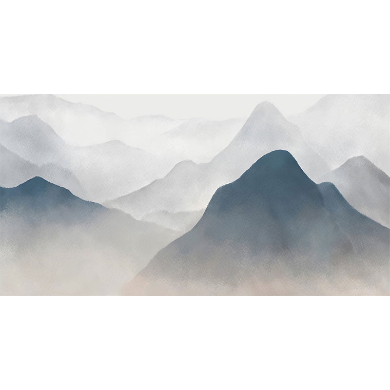 Watercolors of Mountain Wall Art for Gallery, Pastel Grey, Personalized Size Available