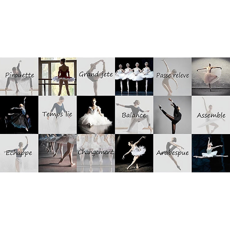 Black and White Ballet Mural Wallpaper Stain-Resistant Wall Decor for Accent Wall