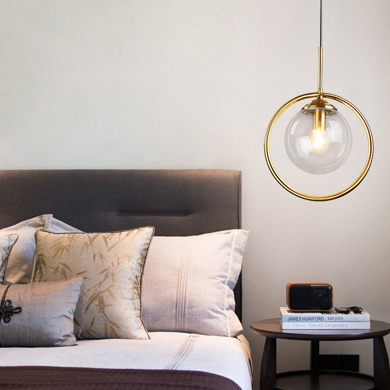 Bernstein/Rauch/klarer Glasball-Anhänger Beleuchtung Postmoderne 1 Lichtdecke Hunger Fixierung mit Ringrahmen