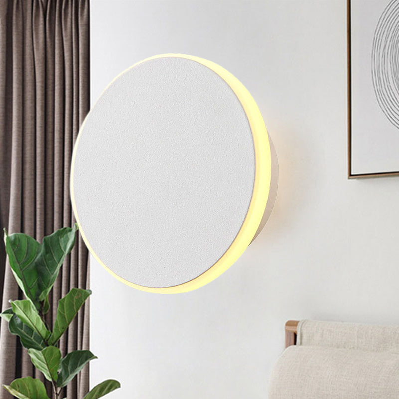 Black/White Disc LED Sconce Modernism Single Acrylic Wall Lighting Ideas in Warm/White Light