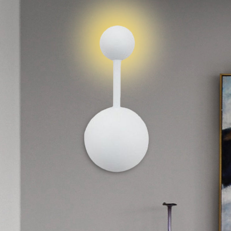 1/2 Lights Bedroom Wall Sconce with Molecular Acrylic Shade White Reading Wall Lamp in Warm/White Light