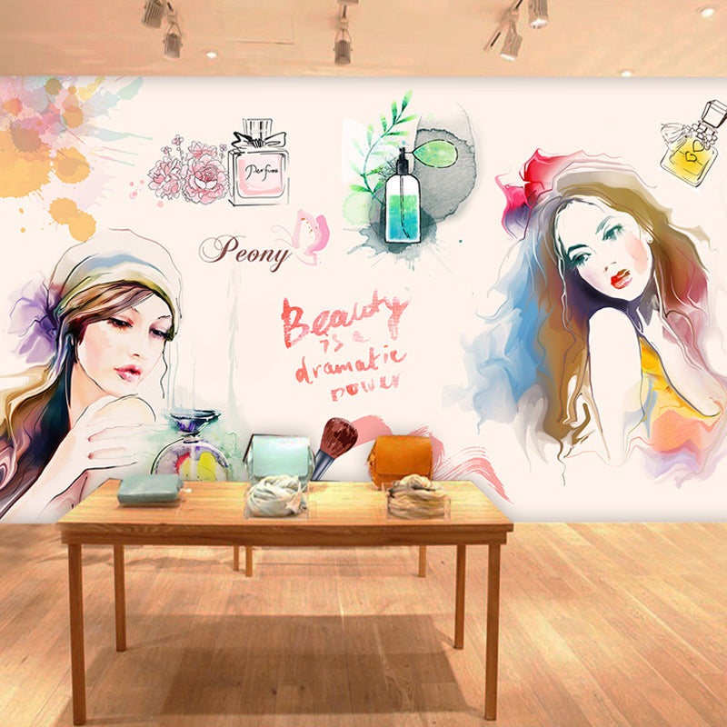 Waterproof Beauty Wall Mural Full Size Elegant Wall Covering for Girl's Bedroom