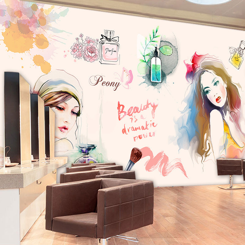 Waterproof Beauty Wall Mural Full Size Elegant Wall Covering for Girl's Bedroom