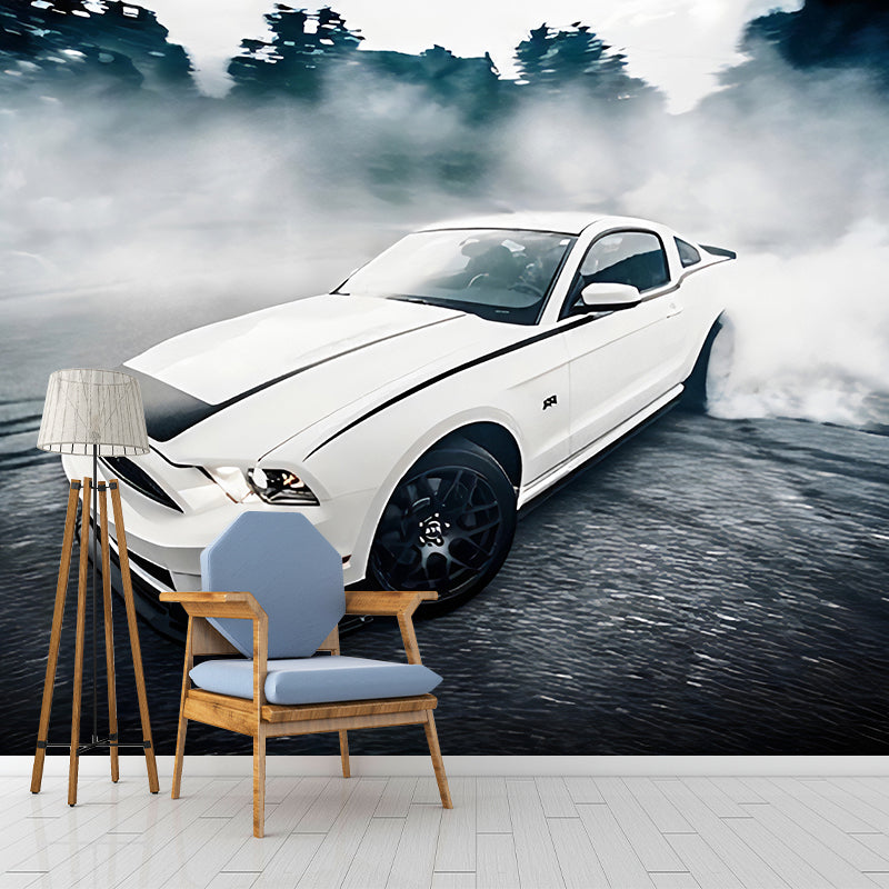 Simple Car and Street Mural for Boy's Bedroom Cool Wall Art, Made to Measure