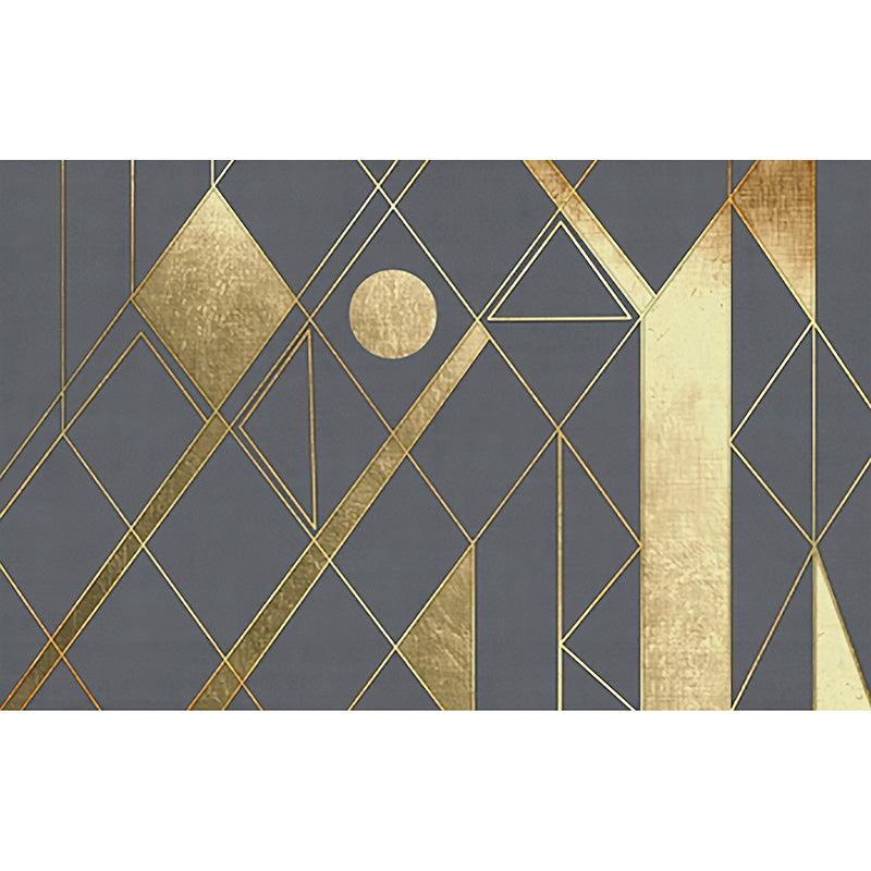 Big Scandinavian Mural Wallpaper Gold and Grey Geometries Wall Art, Made to Measure