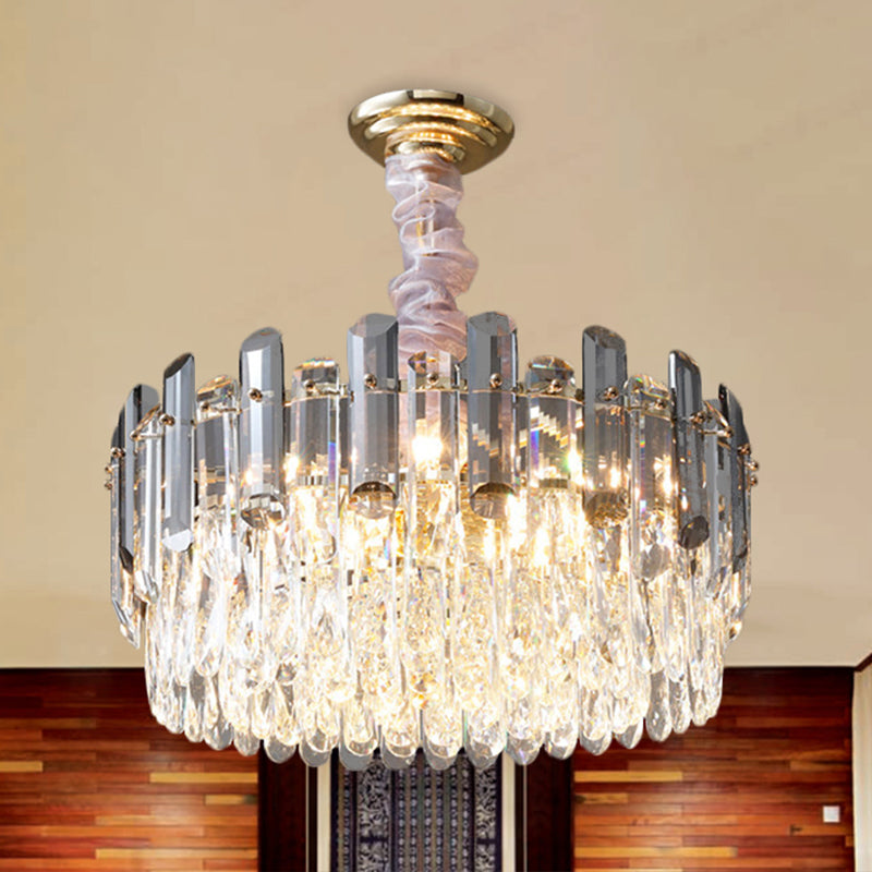 Lampadario a strati Crystal Crystal Crystal Contemporary 5 Light Dining Sospension Lampada in oro