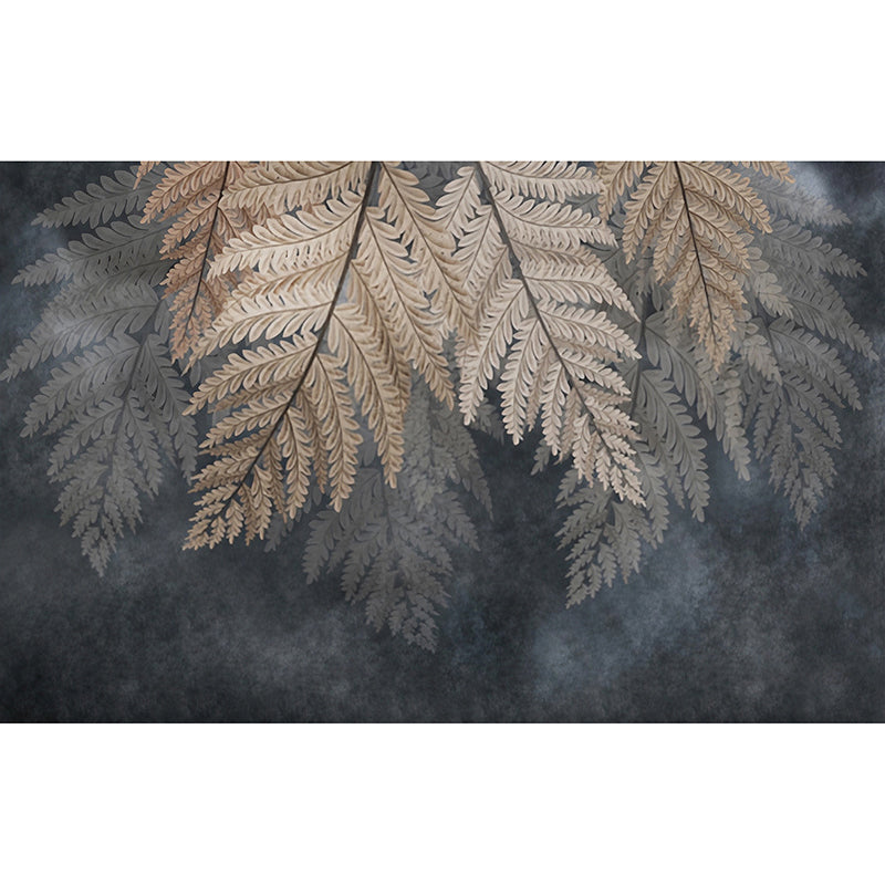Tropical Fern Mural Wallpaper for Coffee Shop, Coffee and Brown, Made to Measure