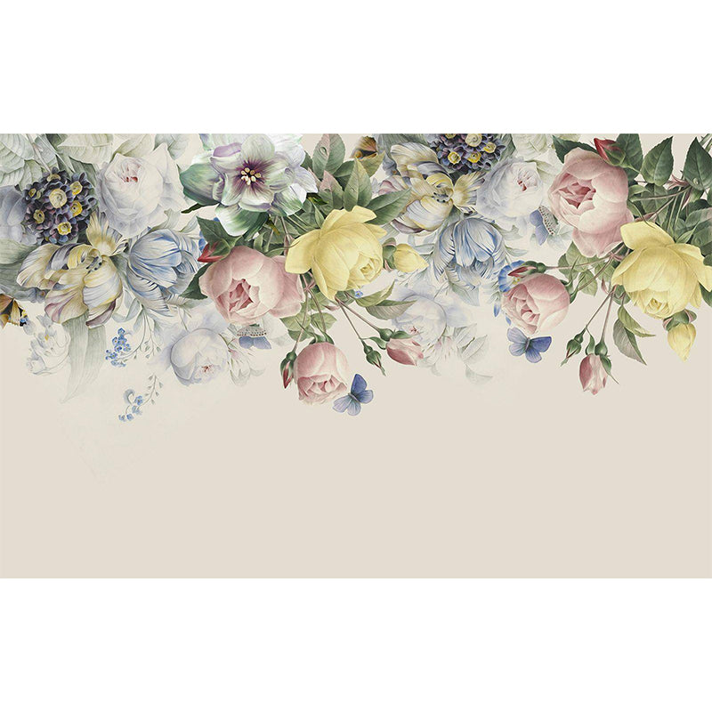 Romantic Blossoming Rose Wall Decor for Commercial Use, Non-Woven Fabric
