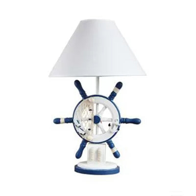 Adult Bedroom Rudder Desk Light Resin 1 Head Nautical Style White Reading Lamp