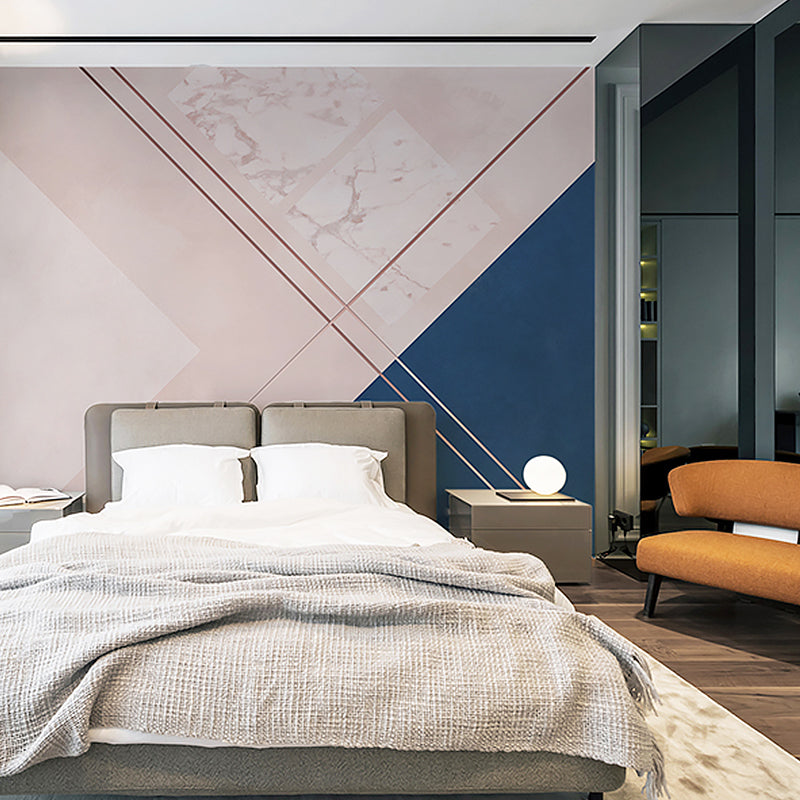 Minimalistische Farbblock-Wandtapete in Rosa und Unschärfe, Wohnzimmer-Wandkunst, volle Größe