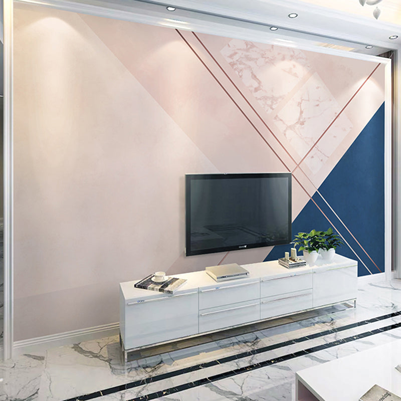 Minimalistische Farbblock-Wandtapete in Rosa und Unschärfe, Wohnzimmer-Wandkunst, volle Größe