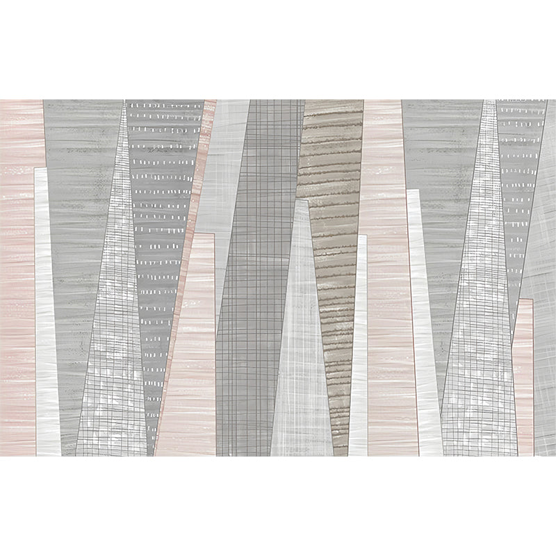 Scandinavian Wall Art with Pink Aesthetic Geometries for Commercial Use, Non-Woven Fabric