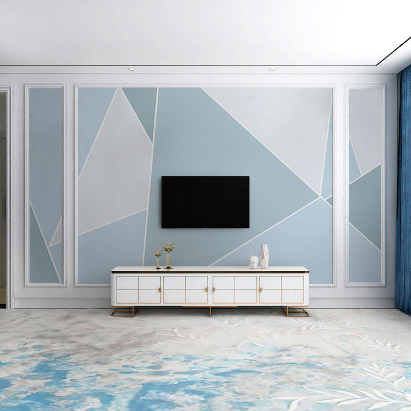 Pastel Color Geometries Mural Wallpaper for Coffee Shop and Living Room, Non-Woven Fabric