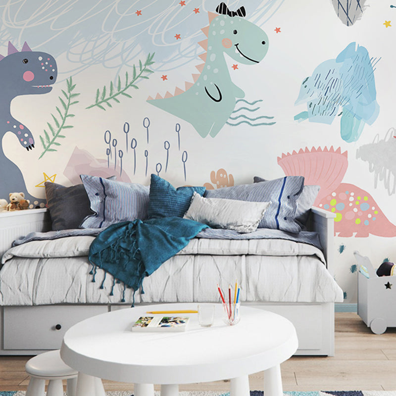 Decorative Cartoon Dinosaur Wall Covering Modern Wall Mural for Kindergarten and Children