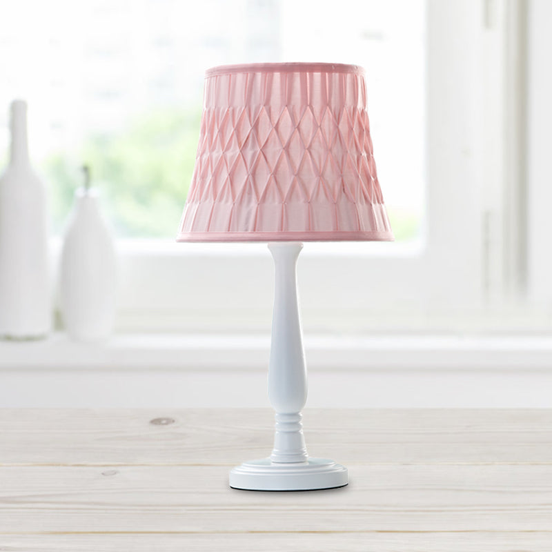 Macaron Barrel Shape Lettura Libro Light Wood 1 Lambola lampada da comodino in rosa/viola/verde