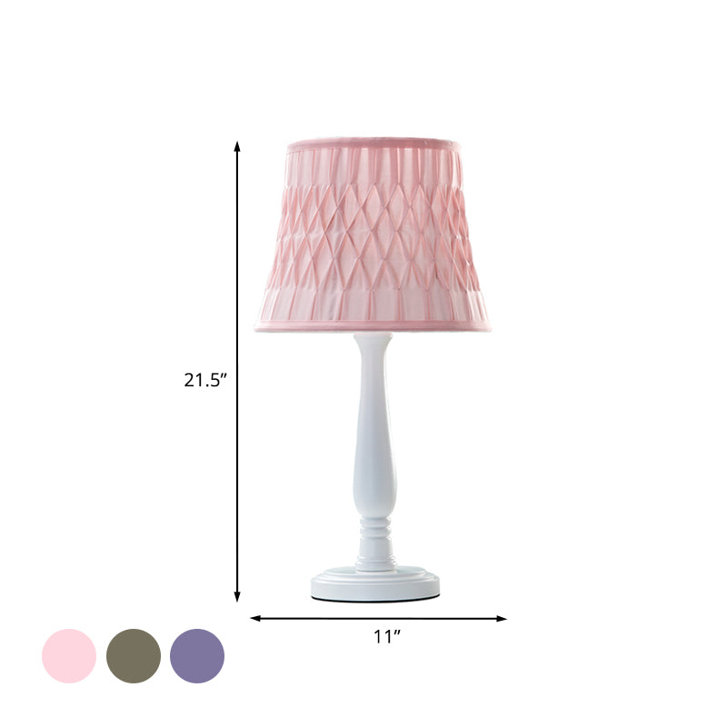 Macaron Barrel Shape Lettura Libro Light Wood 1 Lambola lampada da comodino in rosa/viola/verde