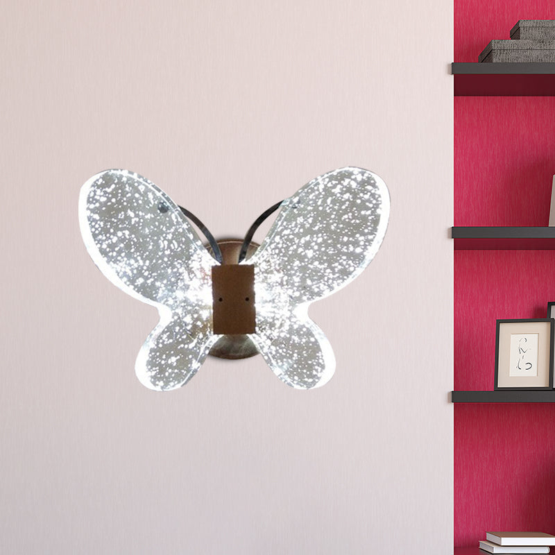 Butfly Chambre Mur Galce Crystal Crystal LED Éclairage mural minimaliste en or