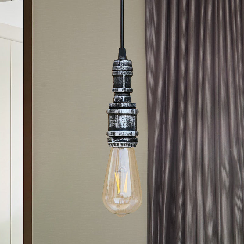 1 Bulbo nudo appeso a sospensione Stile rustico Rustico Black/Silver Stiil Aibiling con tubo per il bagno