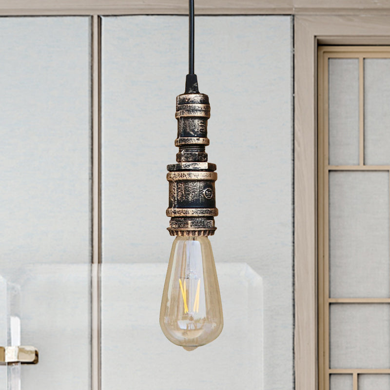 1 Bulbo nudo appeso a sospensione Stile rustico Rustico Black/Silver Stiil Aibiling con tubo per il bagno