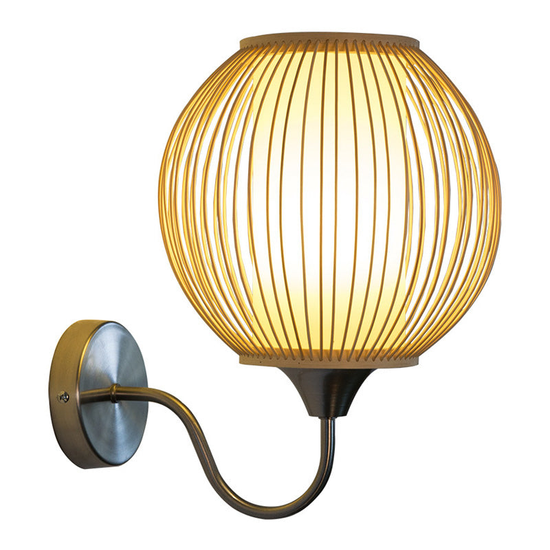 Asiatischer Stil Global Lighting Sconce Bambus Single Bampf Schlafzimmer Schwanzwange