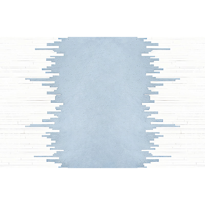 Extra Large Scandinavian Wall Mural Brick Guest Room Wall Covering in Blue and White, Made to Measure