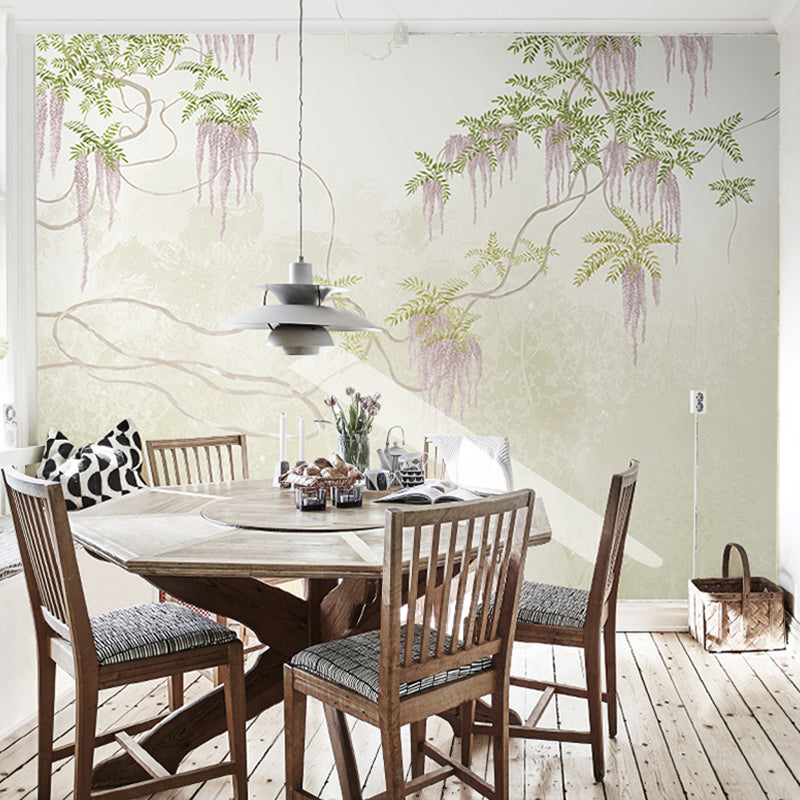 Moisture-Resistant Entwined Vine Mural Personalized Size Wall Covering for Coffee Shop