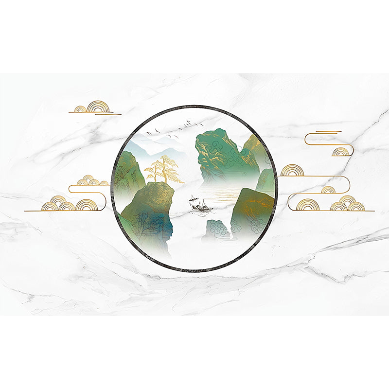 Illustration Mountain Mural Full Size Wall Art for Accent Wall, Custom-Printed