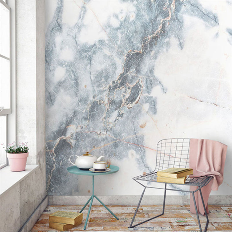 Minimalist Marble Wall Mural for Living Room and Bathroom, Personalized Size Wall Decor in Pastel Grey