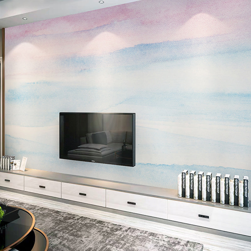 Illustration Ombre Wall Covering Extra Large Wall Mural for Coffee Shop, Personalized Size Available