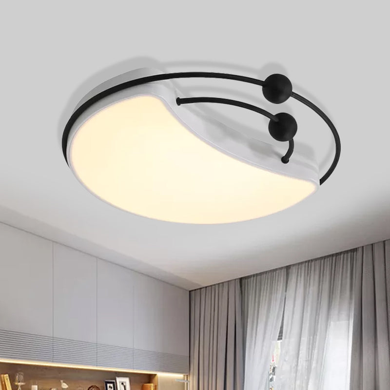 Metall-Mond-Deckeneinbauleuchte, nordische LED-Einbauleuchte mit weißem Finish für Schlafzimmer