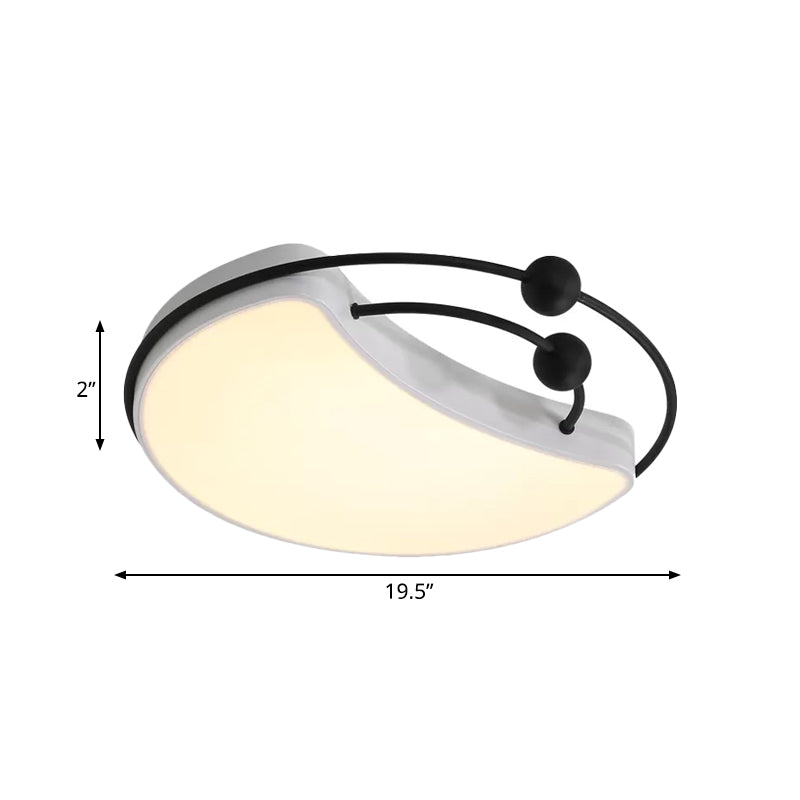 Metall-Mond-Deckeneinbauleuchte, nordische LED-Einbauleuchte mit weißem Finish für Schlafzimmer