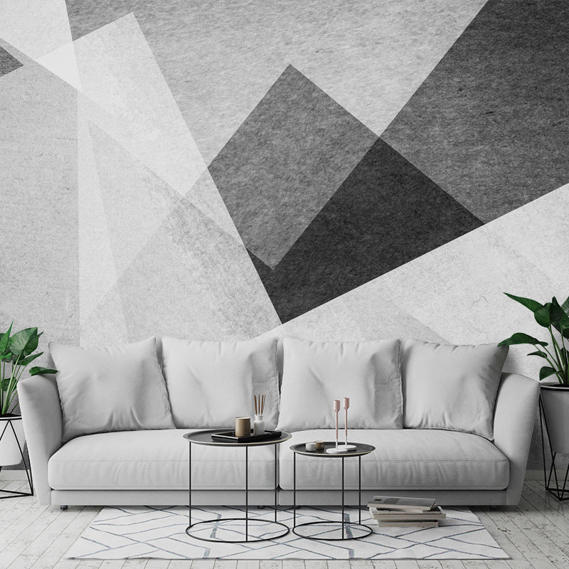 Extra Large Nordic Wall Mural Black and White Color Block Wall Art, Personalized Size Available