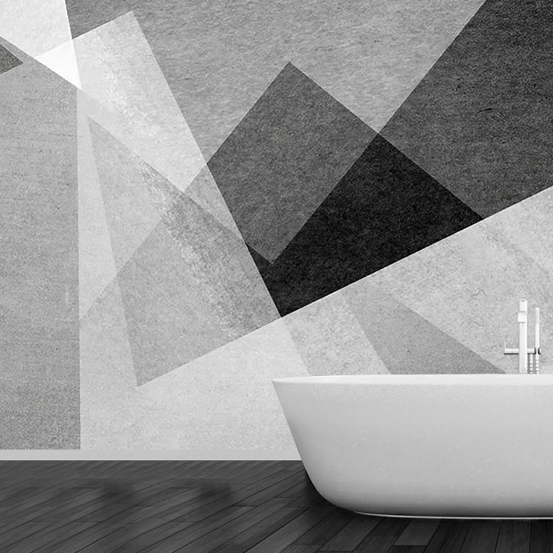 Extra Large Nordic Wall Mural Black and White Color Block Wall Art, Personalized Size Available