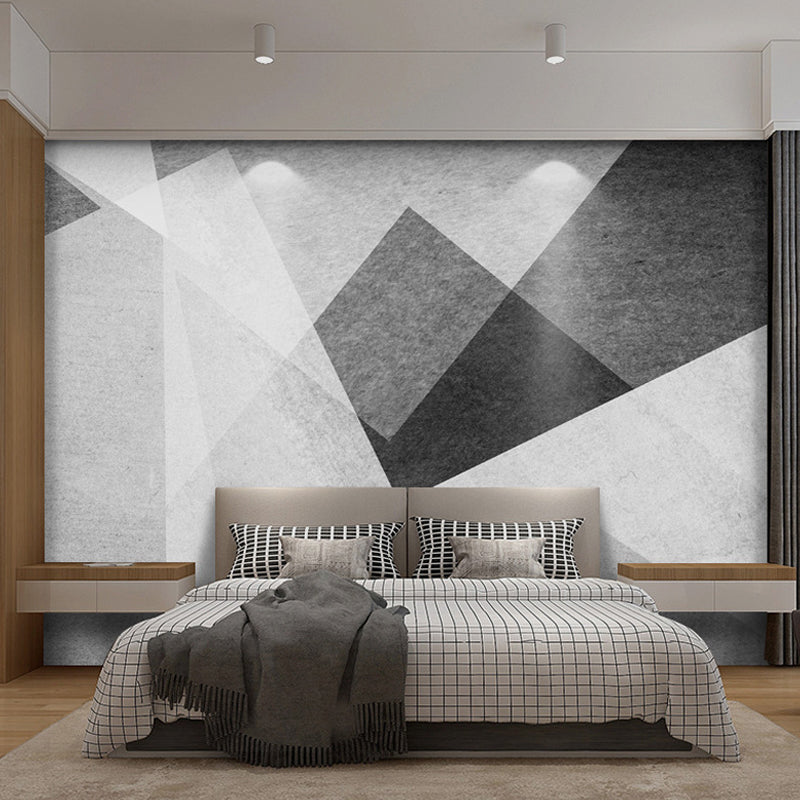 Extra Large Nordic Wall Mural Black and White Color Block Wall Art, Personalized Size Available