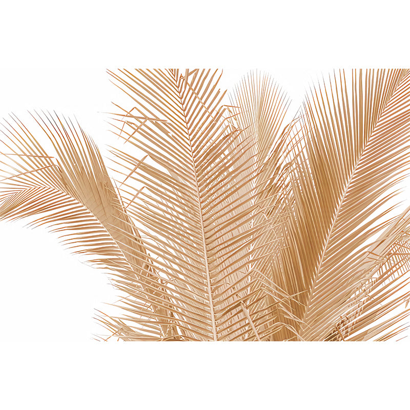 Photography Palm Leaves Mural Wall Decal for Living Room in Brown, Personalized Size Available