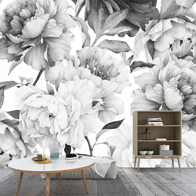 Stain-Resistant Flower Wall Mural Decal Non-Woven Fabric Contemporary Wall Art for Bedroom