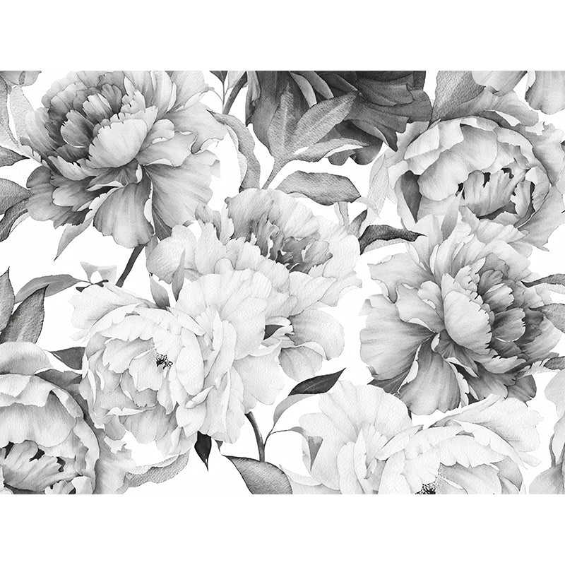 Stain-Resistant Flower Wall Mural Decal Non-Woven Fabric Contemporary Wall Art for Bedroom