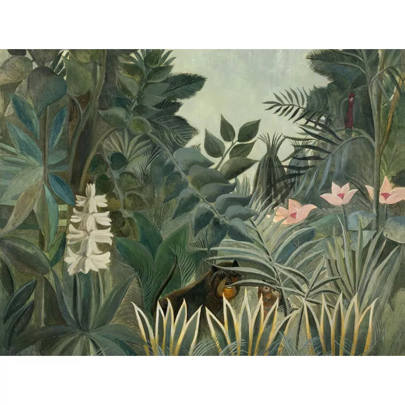 Contemporary Banana Leaves Wall Covering for Accent Wall, Personalized Size Wall Mural in Green