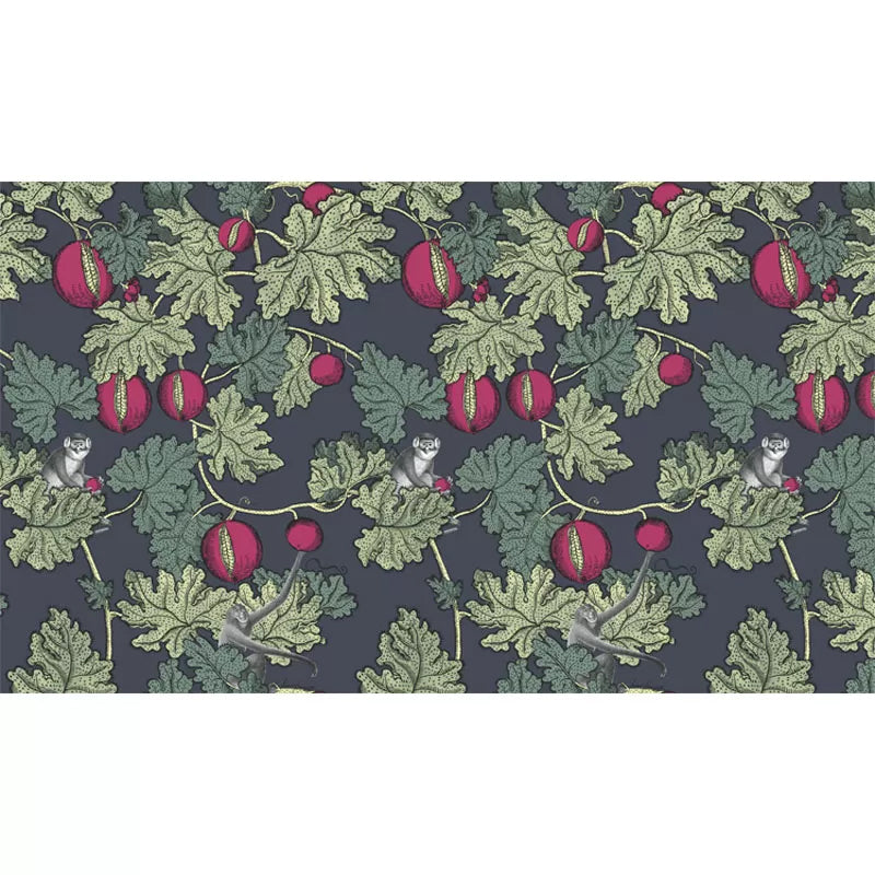 Green Leaves and Fruit Mural Stain-Resistant Wall Covering for Guest Room Decoration